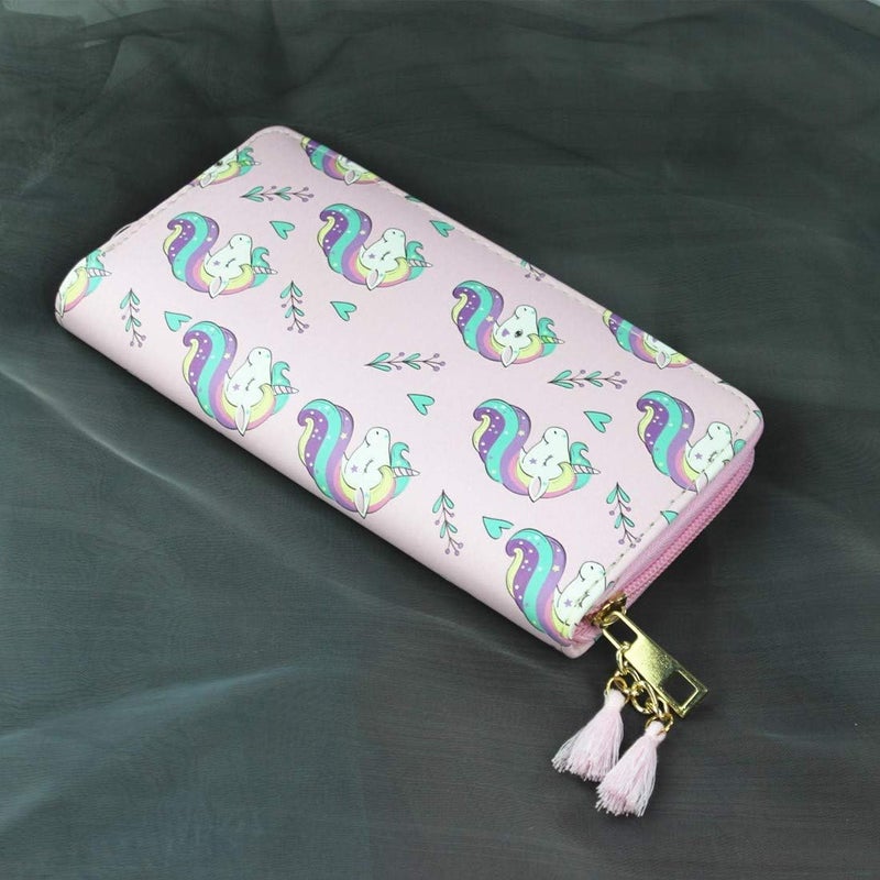 MayeBridge Timlee Cute Rainbow Long Wallets - Pink Unicorn Purse for Girls & Kids - Image 4